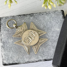 Cargar imagen en el visor de la galería, Antique Victorian Sterling Silver Engraved Cross Pattée Fob. Aesthetic Engraved St John's Cross Necklace Pendant, British Hallmark 1896