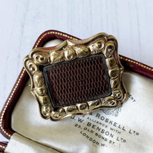 Cargar imagen en el visor de la galería, Antique Georgian Gold Cased Locket Brooch With Hair Work. Victorian Rolled Gold Fill Sentimental/Mourning Brooch