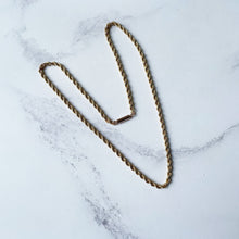 Cargar imagen en el visor de la galería, Antique Solid 9ct Gold Necklace Chain. Victorian Rope Chain With Torpedo Clasp, 17-1/2 Inches / 44.5 cm long, 6.3 grams