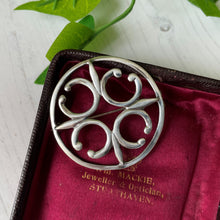 Cargar imagen en el visor de la galería, Vintage Ola Gorie St Magnus Cross Celtic Brooch. Scottish Sterling Silver Brooch, Edinburgh 1971