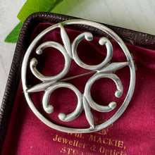 Cargar imagen en el visor de la galería, Vintage Ola Gorie St Magnus Cross Celtic Brooch. Scottish Sterling Silver Brooch, Edinburgh 1971