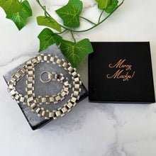 Cargar imagen en el visor de la galería, Antique Victorian Silver Book Chain Necklace. Aesthetic Sterling Silver Collar Necklace For Large Antique Lockets.