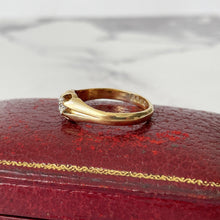 Cargar imagen en el visor de la galería, Victorian 18ct Gold & Diamond Belcher Ring, Hallmarked London 1897. Antique Old European Cut 0.25ct Diamond Solitaire Ring. Yellow Gold Ring