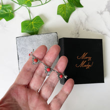 Cargar imagen en el visor de la galería, Antique Art Deco Mediterranean Coral & Silver Necklace. 1920s Red Coral Italian 935 Silver Necklace. Art Nouveau Arabesque Panel Necklace