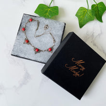 Cargar imagen en el visor de la galería, Antique Art Deco Mediterranean Coral & Silver Necklace. 1920s Red Coral Italian 935 Silver Necklace. Art Nouveau Arabesque Panel Necklace
