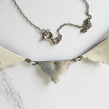 Cargar imagen en el visor de la galería, Antique Art Deco Mediterranean Coral & Silver Necklace. 1920s Red Coral Italian 935 Silver Necklace. Art Nouveau Arabesque Panel Necklace