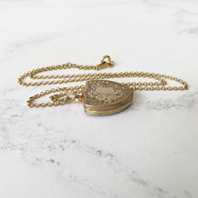 Load image into Gallery viewer, Gold Victorian Heart Shaped Shield Locket. Antique Scottish Carnelian 2 Sided Locket. Engraved Photo Locket & Chain. Scottish Agate Locket