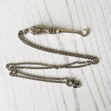 Cargar imagen en el visor de la galería, Victorian Miniature Silver Button Hook Pendant. Antique English Sterling Silver Chatelaine Accessory. Silver Novelty Pendant Necklace.