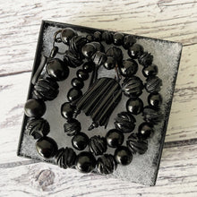Cargar imagen en el visor de la galería, Antique Whitby Jet Carved Rose Albertina/Albert Pocket Watch Chain With Bellflower Fob. Victorian Mourning Bracelet/ Short Necklace.