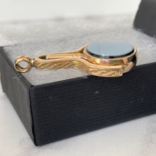 Charger l'image dans la galerie, Antique 9ct Gold Victorian Spinner Watch Key Fob. Large 9ct Rose Gold Key Pendant. Scottish White Chalcedony & Bloodstone Pocket Watch Fob