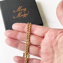 Cargar imagen en el visor de la galería, Antique Solid 9ct Gold Necklace Chain. Victorian Rope Chain With Torpedo Clasp, 17-1/2 Inches / 44.5 cm long, 6.3 grams