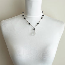 Lade das Bild in den Galerie-Viewer, Antique Art Deco Glass Bead & Gold Chain Necklace. 1920s Pendant Drop Lavalier Necklace. Rolled Gold Fill Beaded Lariat Necklace