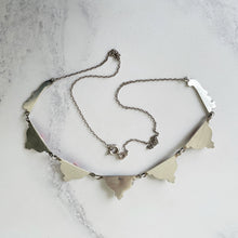 Cargar imagen en el visor de la galería, Antique Art Deco Mediterranean Coral & Silver Necklace. 1920s Red Coral Italian 935 Silver Necklace. Art Nouveau Arabesque Panel Necklace