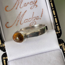Cargar imagen en el visor de la galería, Vintage Baltic Amber Sterling Silver Ring. Russian Natural Cognac Amber Bezel Ring. Stacking/Index/Pinky Vintage Ring Size US 6/UK L.5/EU 52
