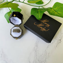 Cargar imagen en el visor de la galería, Art Deco 835 Silver Pave Set Marcasite Ring. 1930s Geometric Concave Band Style Ring. Vintage Cocktail Ring, Germany. Size 6 US/M UK/52 EU