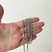Cargar imagen en el visor de la galería, Antique Victorian Silver Guard Chain. Sterling Silver 60" Long Curb Chain & Large Dog Clip. Heavy Long Chain, Muff Chain, Sautoir Necklace