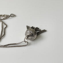 Charger l'image dans la galerie, Antique Victorian Silver Tassel Pendant & Box Chain. Sterling Silver Albertina Charm With Foxtail Chain Dangles. Antique Fob Charm Pendant
