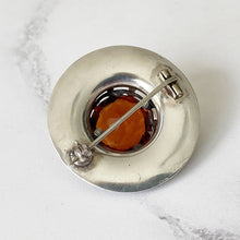 Cargar imagen en el visor de la galería, Victorian Scottish Silver Mixed Agate & Citrine Brooch. Antique Celtic Shield Cairngorm Brooch. Banded Agate, Bloodstone, Carnelian Brooch.