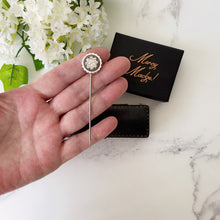 Cargar imagen en el visor de la galería, Victorian Engraved Pansy Stick Pin. Sterling Silver Aesthetic Era Pin Brooch. Antique Silver Lapel/Stock/Cravat/Tie Pin, Victorian Jewelry