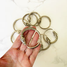 Cargar imagen en el visor de la galería, Antique Omani 900 Silver Headdress Hoops. Set Of 10 Ethnic Amulet Head Ornaments. Traditional Berber/ Middle Eastern/ Bedouin Tribal Dress