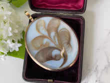 Cargar imagen en el visor de la galería, Antique Georgian 9ct Gold Miniature Portrait Locket With Hair Work. Large Gold Mourning/Sentimental Locket, Prince Of Wales Feathers, Pearls
