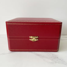 Cargar imagen en el visor de la galería, Genuine Vintage Cartier Wristwatch Box. Red Cowhide Leather Cartier Jewelry Box, Registered Design COWA0049 Cartier Large Watch/Bracelet Box