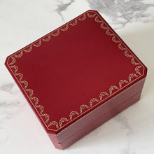 Cargar imagen en el visor de la galería, Genuine Vintage Cartier Wristwatch Box. Red Cowhide Leather Cartier Jewelry Box, Registered Design COWA0049 Cartier Large Watch/Bracelet Box