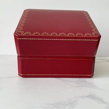 Cargar imagen en el visor de la galería, Genuine Vintage Cartier Wristwatch Box. Red Cowhide Leather Cartier Jewelry Box, Registered Design COWA0049 Cartier Large Watch/Bracelet Box
