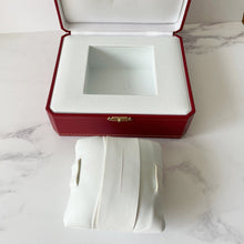 Cargar imagen en el visor de la galería, Genuine Vintage Cartier Wristwatch Box. Red Cowhide Leather Cartier Jewelry Box, Registered Design COWA0049 Cartier Large Watch/Bracelet Box