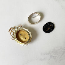 Lade das Bild in den Galerie-Viewer, Victorian Rhodolite Garnet 14ct Gold Pendant Locket. Antique Rose Pink Garnet Pendant With Locket Back Compartment. Secret Photo Locket