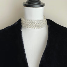 Cargar imagen en el visor de la galería, Antique Glass Bubble Bead Necklace. 1920s Art Deco 40 Inch Long Rope Necklace. Czech Clear Glass Teardrop Bead Necklace With Silver Clasp