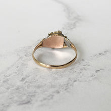 Cargar imagen en el visor de la galería, Georgian Pearl & Turquoise 18ct Gold Ring. Antique Cluster/Halo Ring. Georgian Rococo Daisy Flower Ring, Size UK O, US 7, EU 54