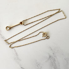 Charger l'image dans la galerie, Vintage 9ct Gold CZ Diamond Pendant Necklace. Simulated Diamond Solitaire Pendant, 16" Chain. White Gemstone Necklace, Hallmarked London