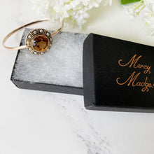 Cargar imagen en el visor de la galería, Antique Scottish Gold, Citrine & Pearl Bracelet Cuff. 9ct Gold Victorian Cairngorm Gemstone Bangle. Etruscan Revival Cuff Bracelet.