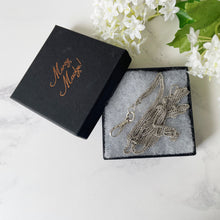 Cargar imagen en el visor de la galería, Antique Victorian Silver Guard Chain. Sterling Silver 60" Long Curb Chain & Large Dog Clip. Heavy Long Chain, Muff Chain, Sautoir Necklace