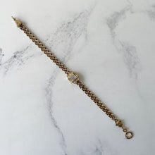 Charger l'image dans la galerie, Antique Victorian Gold Gilt Bracelet. Albertina Watch Chain Bracelet. Gold & Silver Victorian Etruscan Bracelet