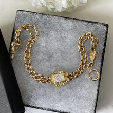 Charger l'image dans la galerie, Antique Victorian Gold Gilt Bracelet. Albertina Watch Chain Bracelet. Gold & Silver Victorian Etruscan Bracelet
