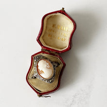 Cargar imagen en el visor de la galería, Antique Red Moroccan Leather Ring Box. Georgian/Victorian Shield Shaped Ring Box. Antique Mourning/Engagement/Signet Ring Jewellery Box.