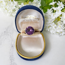 Charger l'image dans la galerie, Vintage 1970s 18ct Gold Alexandrite & Diamond Ring. Huge 12 Carat Alexandrite Solitaire Ring. 1970s Purple Sapphire Cocktail Ring.