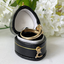 Cargar imagen en el visor de la galería, Vintage 14ct Gold Toi Et Moi CZ Diamond Ring & Heart Box. Gold Bypass Snake Ring. 2-Stone Engagement/Anniversary Ring, Size UK/M, US/6-1/4