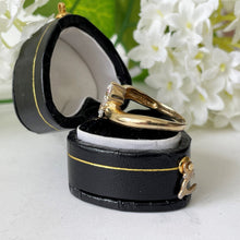 Cargar imagen en el visor de la galería, Vintage 14ct Gold Toi Et Moi CZ Diamond Ring & Heart Box. Gold Bypass Snake Ring. 2-Stone Engagement/Anniversary Ring, Size UK/M, US/6-1/4