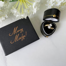 Cargar imagen en el visor de la galería, Vintage 14ct Gold Toi Et Moi CZ Diamond Ring & Heart Box. Gold Bypass Snake Ring. 2-Stone Engagement/Anniversary Ring, Size UK/M, US/6-1/4
