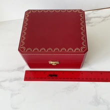 Cargar imagen en el visor de la galería, Genuine Vintage Cartier Wristwatch Box. Red Cowhide Leather Cartier Jewelry Box, Registered Design COWA0049 Cartier Large Watch/Bracelet Box