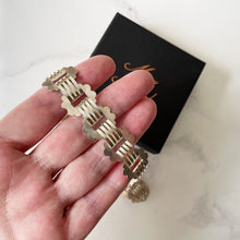 Cargar imagen en el visor de la galería, Victorian Sterling Silver Book Chain Necklace. Antique Wide Silver Collar Necklace, Large Bolt Ring. Antique Link Chain For Large Lockets.