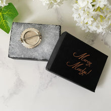 Cargar imagen en el visor de la galería, Antique Victorian Silver Locket Back Brooch. Aesthetic Engraved Crane Sterling Silver Brooch, Photo Compartment. Victorian Japonesque Pin.