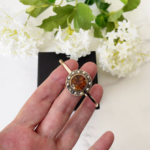 Cargar imagen en el visor de la galería, Antique Scottish Gold, Citrine & Pearl Bracelet Cuff. 9ct Gold Victorian Cairngorm Gemstone Bangle. Etruscan Revival Cuff Bracelet.
