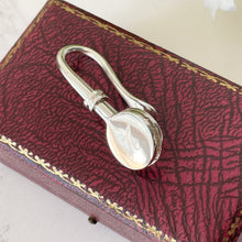 Cargar imagen en el visor de la galería, Vintage English Silver Napkin Hook/Clip For Tie. Gents Engraved 'A' Sterling Napkin Holder. Formal Accessory, Wedding Groom Gift For Him