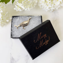 Cargar imagen en el visor de la galería, Vintage Scottish Silver Grouse Brooch. Figural Famous Grouse Game Bird Brooch/Cravat/Lapel Pin. Vintage Silver Jewelry Gifts For Him & Her