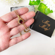 Charger l'image dans la galerie, Vintage 14ct Rolled Gold Amethyst Pendant and Chain. Victorian Style Paste Amethyst Pendant Necklace, Kordes & Lichtenfels Jewelry, Germany