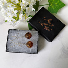 Cargar imagen en el visor de la galería, Vintage Silver Russian Baltic Amber Art Nouveau Style Earrings. Sterling Silver Long Pendant Drop Fiery Amber Earrings, Arts & Crafts Style